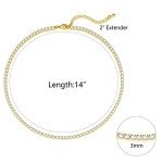 Dainty 14K Gold Plated Tennis Necklace for Women