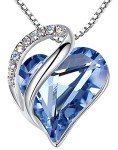 Infinity Love Heart Necklace with Sapphire Birthstone