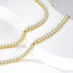 Dainty 14K Gold Plated Tennis Necklace for Women