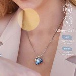 Infinity Love Heart Necklace with Sapphire Birthstone