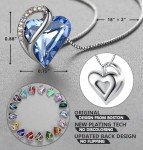 Infinity Love Heart Necklace with Sapphire Birthstone