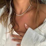 Dainty 14K Gold Plated Tennis Necklace for Women