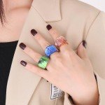 Stunning Gold Plated Crystal Glass Statement Ring