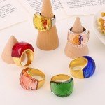Stunning Gold Plated Crystal Glass Statement Ring