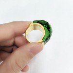 Stunning Gold Plated Crystal Glass Statement Ring