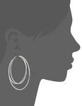 Guess Silver Hoop Earrings with Smooth and Textured Design