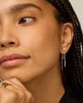 18K Gold Plated Silver Dangle Chain Earrings