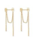 18K Gold Plated Silver Dangle Chain Earrings