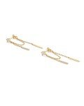 18K Gold Plated Silver Dangle Chain Earrings