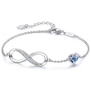 Infinity Heart Charm Bracelet in 925 Sterling Silver