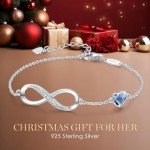 Infinity Heart Charm Bracelet in 925 Sterling Silver