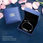 Infinity Heart Charm Bracelet in 925 Sterling Silver