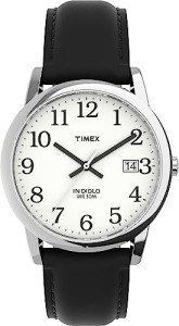 Timex Easy Reader Black Leather Strap Watch