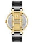 Anne Klein Black Ceramic Bracelet Watch with Diamonds