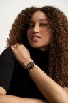 Anne Klein Black Ceramic Bracelet Watch with Diamonds
