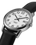 Timex Easy Reader Black Leather Strap Watch