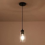 Stylish Black Glass Pendant Light – 2 Pack