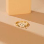 Mameloly Stackable Gold CZ Wedding Bands for Women