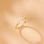 Mameloly Stackable Gold CZ Wedding Bands for Women