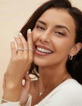 Mameloly Stackable Gold CZ Wedding Bands for Women