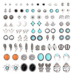 YADOCA 46 Pairs Vintage Boho Stud Earrings Set