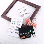 YADOCA 46 Pairs Vintage Boho Stud Earrings Set