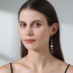 Elegant Sterling Silver Threader Earrings with Zirconia