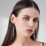 Elegant Sterling Silver Threader Earrings with Zirconia