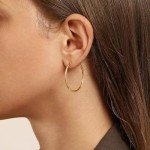 14K Gold Plated Hoop Earrings for Women