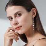 Elegant Sterling Silver Threader Earrings with Zirconia