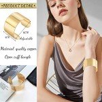MOZAKA Women's Adjustable Gold & Silver Cuff Bracelets