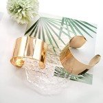 MOZAKA Women's Adjustable Gold & Silver Cuff Bracelets