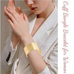 MOZAKA Women's Adjustable Gold & Silver Cuff Bracelets