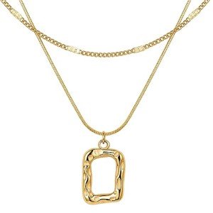 Trendy 14K Gold Layered Chunky Chain Necklace