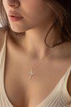 Tewiky 14k Gold Plated Cross Necklace for Women