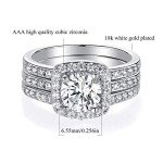 18K White Gold Plated Cubic Zirconia Halo Ring