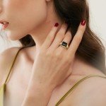 14K Gold Plated Black Onyx Signet Ring