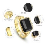14K Gold Plated Black Onyx Signet Ring