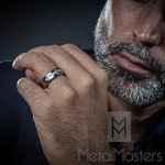 Titanium Men's Wedding Band with Princess Cut Stones