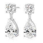 Elegant Teardrop Bridal Earrings in Sterling Silver