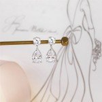 Elegant Teardrop Bridal Earrings in Sterling Silver