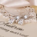 Elegant Teardrop Bridal Earrings in Sterling Silver