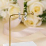Elegant Teardrop Bridal Earrings in Sterling Silver