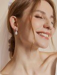 Elegant Teardrop Bridal Earrings in Sterling Silver