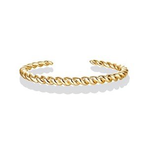 14K Gold Plated Twisted Chunky Bangle Bracelet