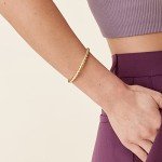 14K Gold Plated Twisted Chunky Bangle Bracelet