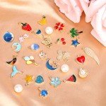 350Pcs Gold Plated Enamel Charm Set for DIY
