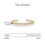 14K Gold Plated Twisted Chunky Bangle Bracelet