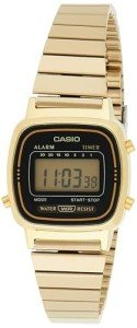 Casio Women's Vintage Gold-tone Digital Alarm Watch