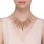 Sparkling Druzy Leaf Choker Necklace in Gold
